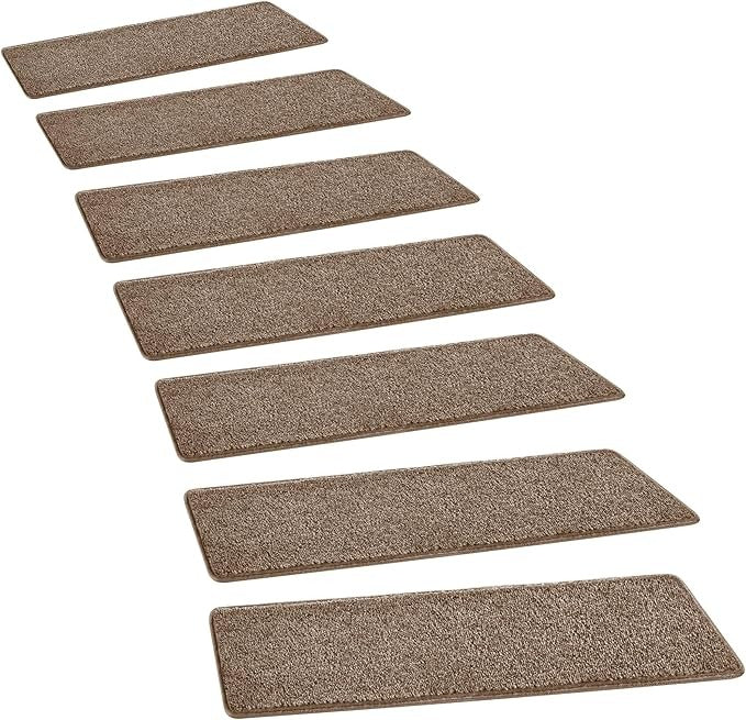 Bullnose Carpet Stair Treads Set Tape Free Non-Slip