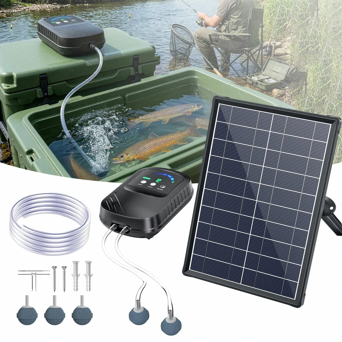 Solar Pond Filter Fountain with Battery