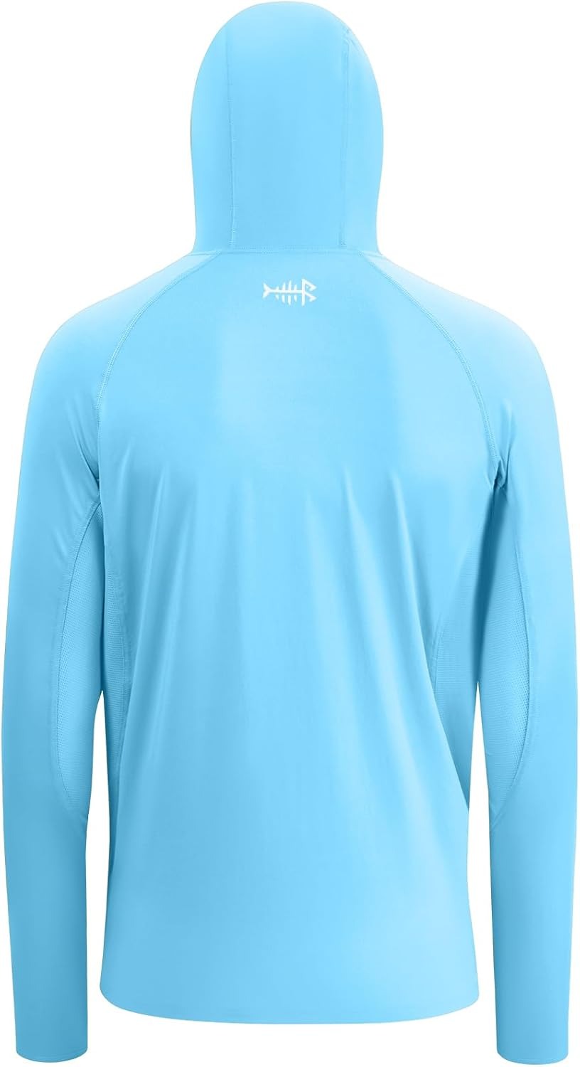 Men’s Long Sleeve Fishing Shirt with Mask UV Neck