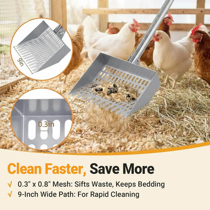 38‑66in Stainless Steel Poultry Litter Cleaner