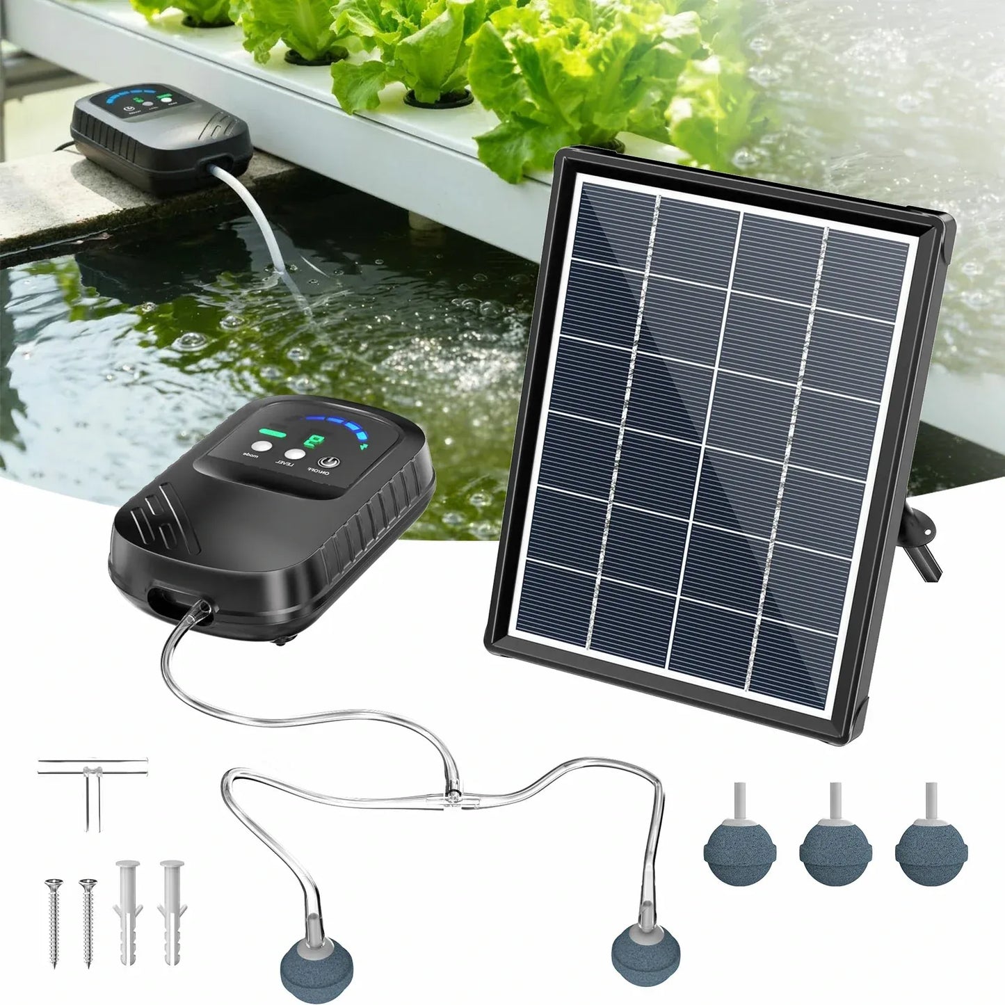 Solar Pond Filter Fountain with Battery
