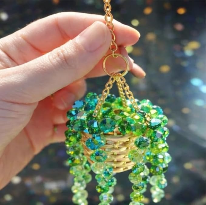 Leaf Bead Succulent Window Hanging Suncatcher