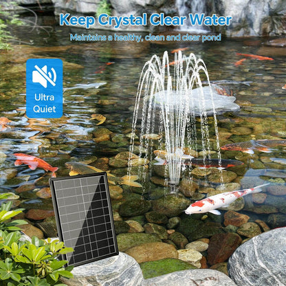 Solar Pond Filter Fountain with Battery