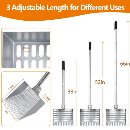 38‑66in Stainless Steel Poultry Litter Cleaner